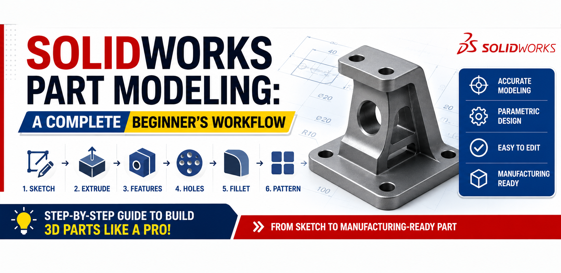 SOLIDWORKS Part Modeling: A Complete Beginner’s Workflow